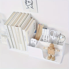 Retractable Book Desk Storage Shelf Bookshelf Bookends