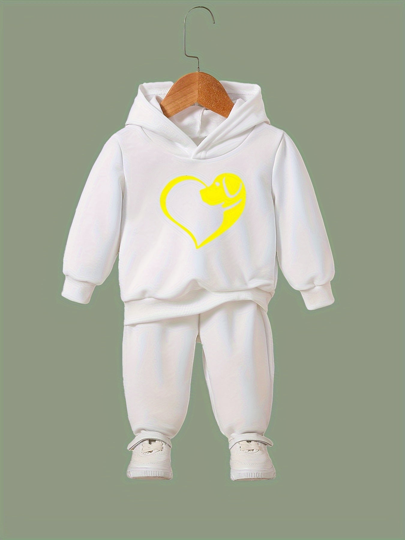 Heart & Puppy Activewear Set Girls Casual Comfy Breathable Sports