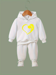 Heart & Puppy Activewear Set Girls Casual Comfy Breathable Sports