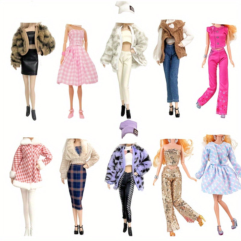 6 Doll Clothes Dress Fur Coat Top Pants Clothing For 29 97 Cm Doll