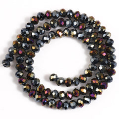 AB Clear Faceted Glass Crystal Rondelle Beads for Jewelry Making