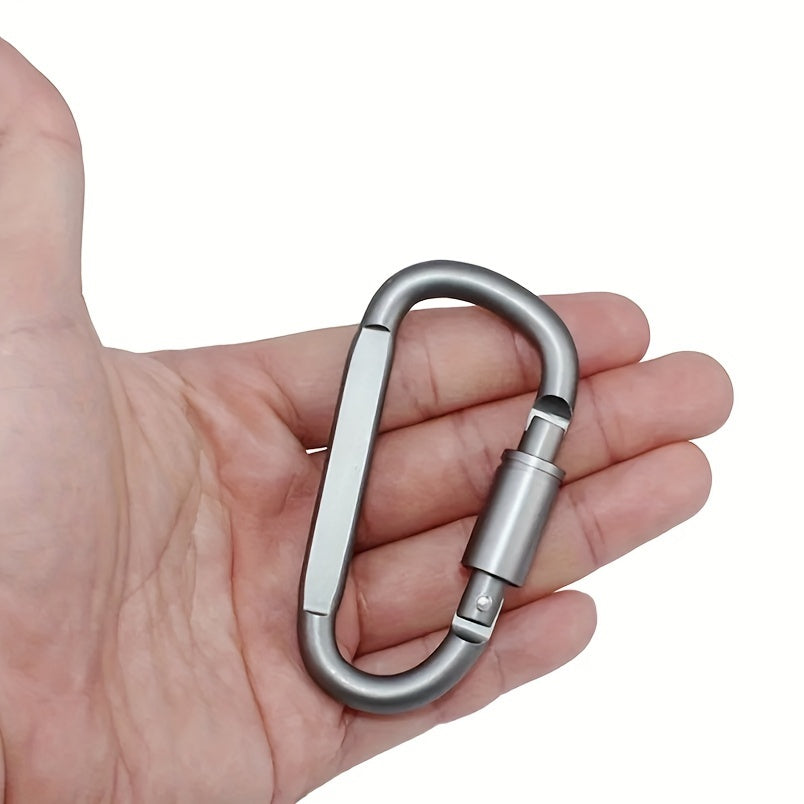 3pcs D-shaped Buckle Carabiner Keychain For Outdoor Camping Hiking