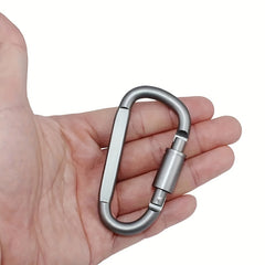 3pcs D-shaped Buckle Carabiner Keychain For Outdoor Camping Hiking