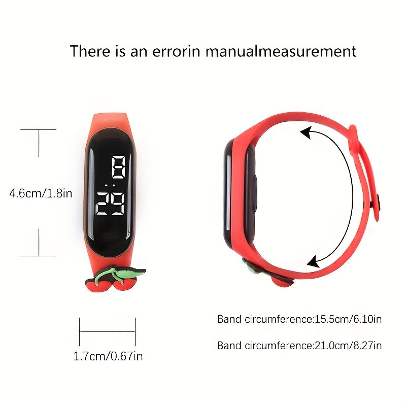 4pcs Kids Electronic Watch Fruit Pattern School Student Sports Gift Mix Pack
