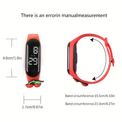 4pcs Kids Electronic Watch Fruit Pattern School Student Sports Gift Mix Pack