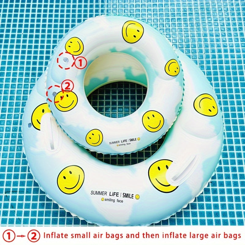 Smiling Face Swimming Ring Float Pool Party Toy
