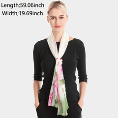 Chiffon Ink Lotus Print Thin Headwrap Large Shawl Summer Beach Towel