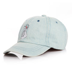 Kids Vintage Washed Embroidery Denim Cap for Sun Protection