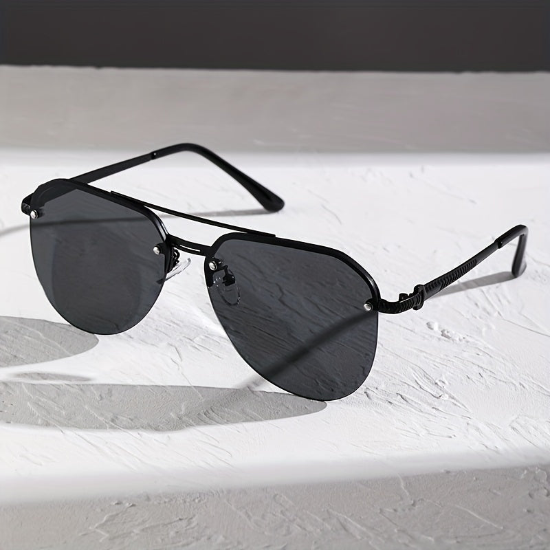 Rivet Aviator Sunglasses Metal Frame UV400
