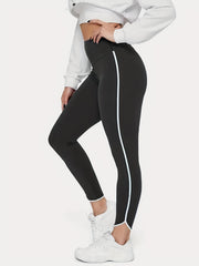 Plus Size Contrast Trim High Rise Leggings