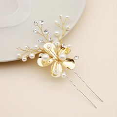 Alloy Leaf Faux Pearl Hairpin Bridal Wedding Party Favor Decorations