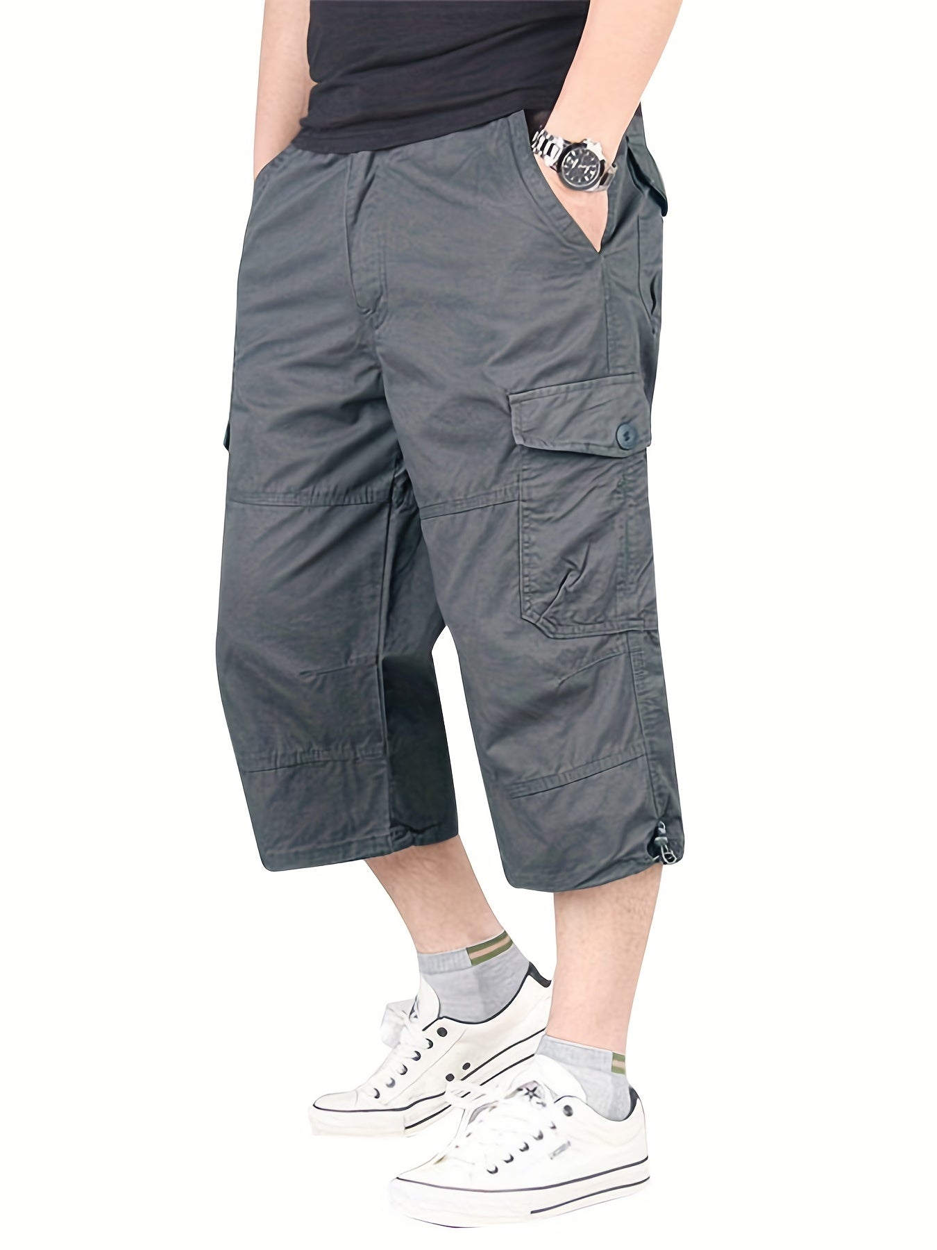 Men's Relaxed Fit Cargo Pants with Zip Pockets