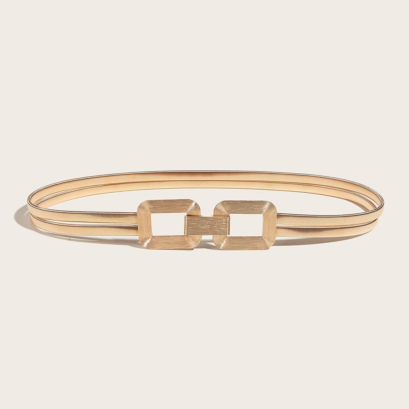 Double Buckle Elastic Belt Women's Thin Waist Seal Metal Cinch Belt