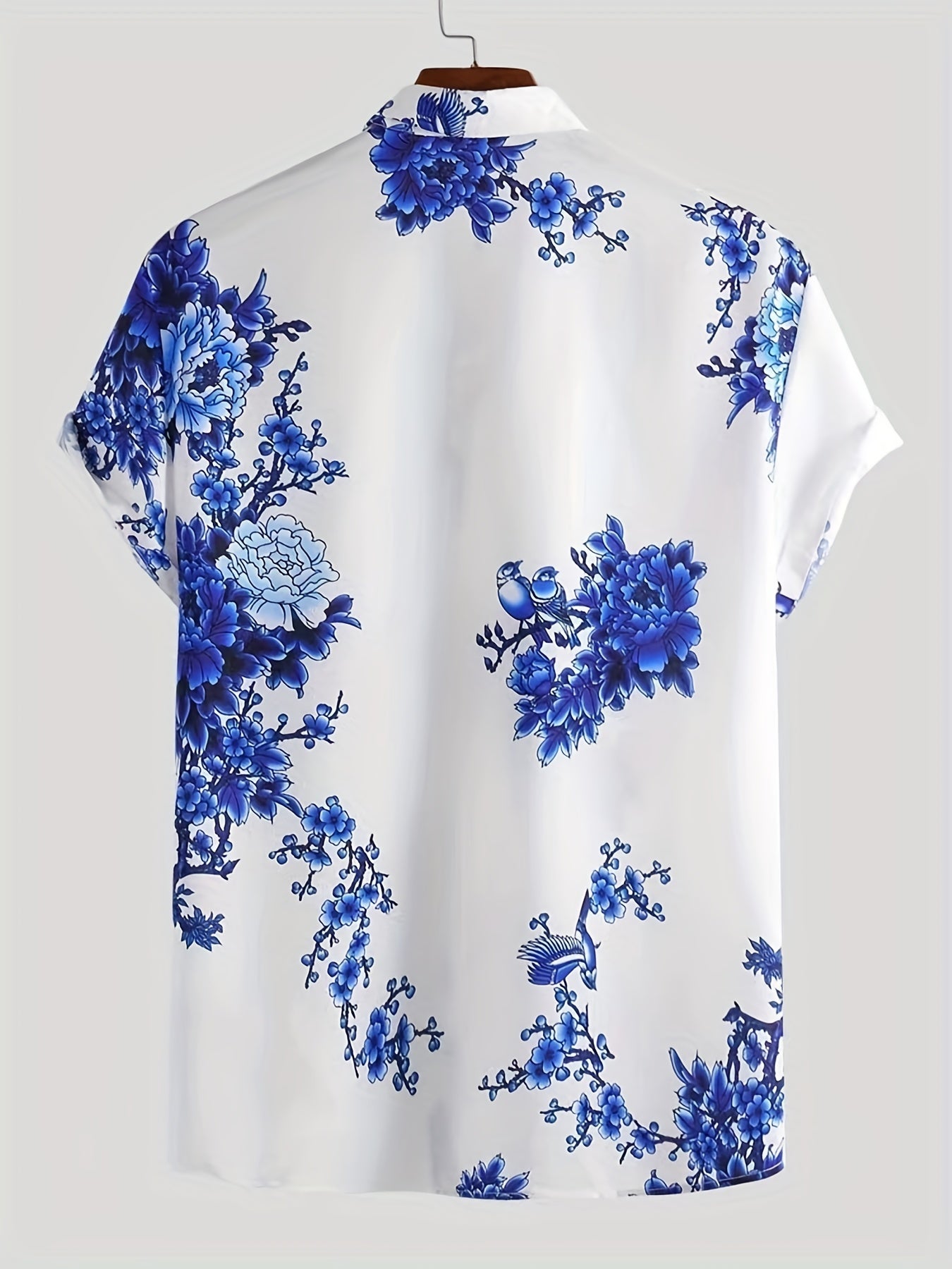 Men s Floral Graphic Short Sleeve Shirt Hawaiian Beach