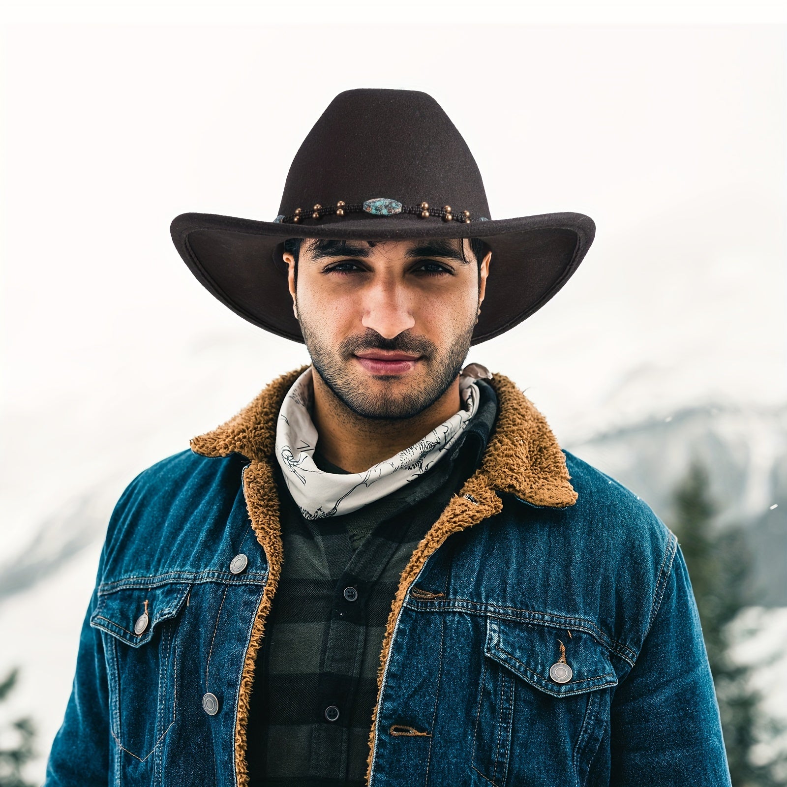 Wool Cowboy Hat Solid Sheep Felt Hat