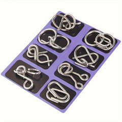 16pcs Metal Wire Puzzle Unlocking Interlocking Game Magic Toy