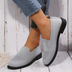Women's Knitted Flat Shoes Soft Sole Slip On Shoes Comfy Outdoor Flats