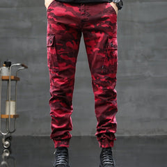 Men's Camo Cargo Pants w/ Pockets for Spring & Fall