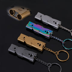 2pcs Stainless Steel Double Tube Survival Whistle