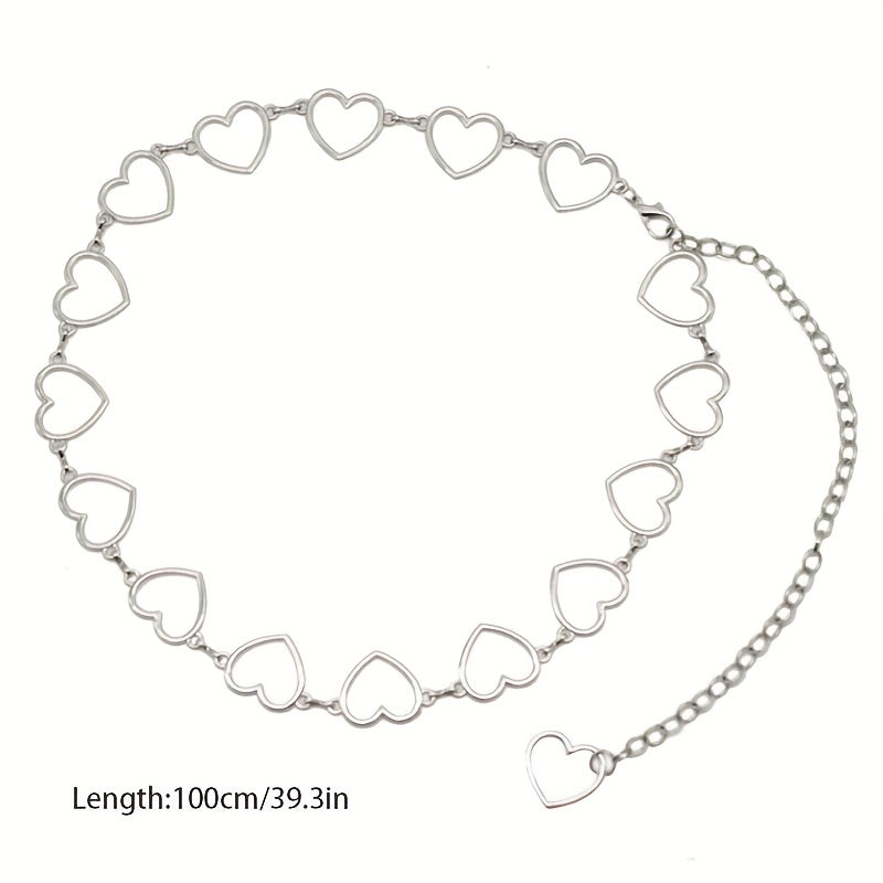 Boho Heart Hollow Waist Chain Tassel Dress Chain Women Adjustable Body Belts