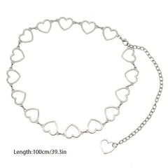 Boho Heart Hollow Waist Chain Tassel Dress Chain Women Adjustable Body Belts