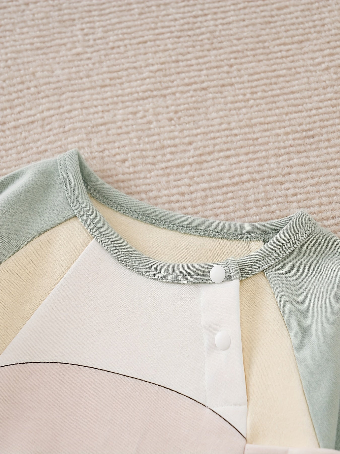 Elephant Long Sleeve Button Up Cotton Baby Bodysuit For Spring