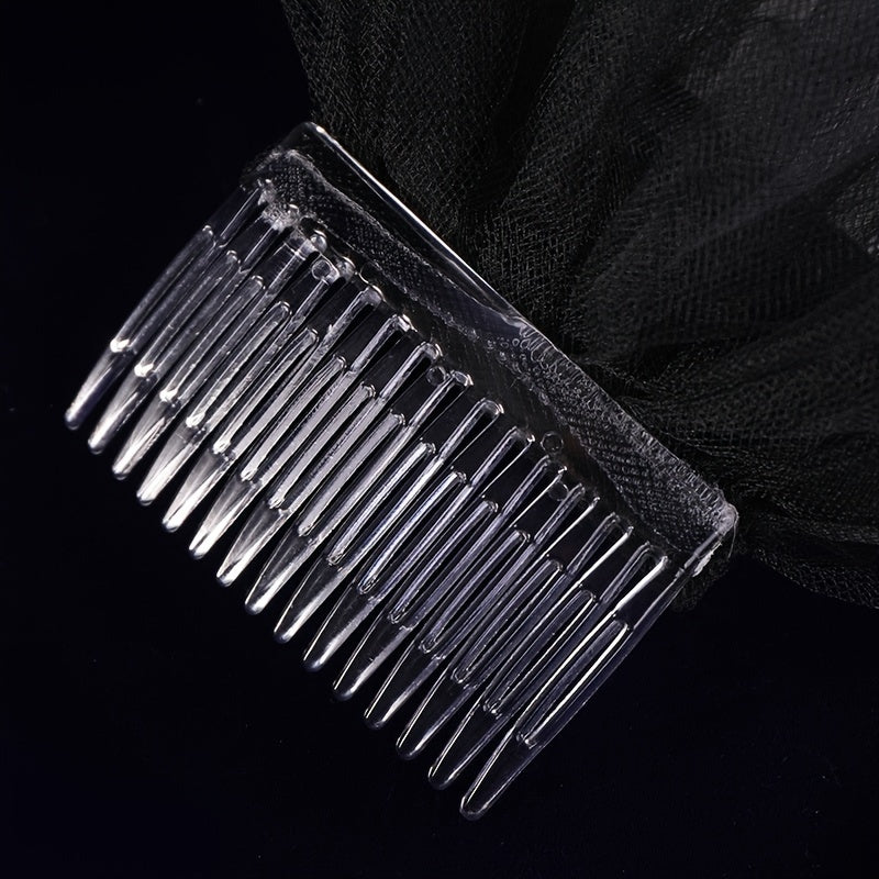 Gothic Veil Headdress With Comb Double Layer Headwear