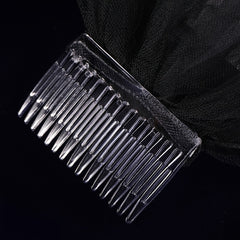 Gothic Veil Headdress With Comb Double Layer Headwear