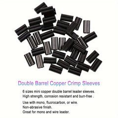 100pcs 6 Sizes Copper Sleeves for Mono Steel Wire Saltwater Fishing Rigs