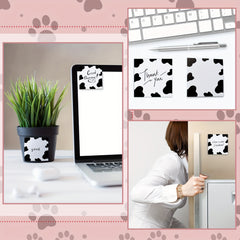 2 Packs Cow Print Sticky Note Pads Self-Adhesive Memo Pads for School