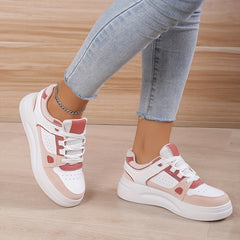 Women's Colorblock Casual Sneakers Flatform Non slip Sporty Shoes