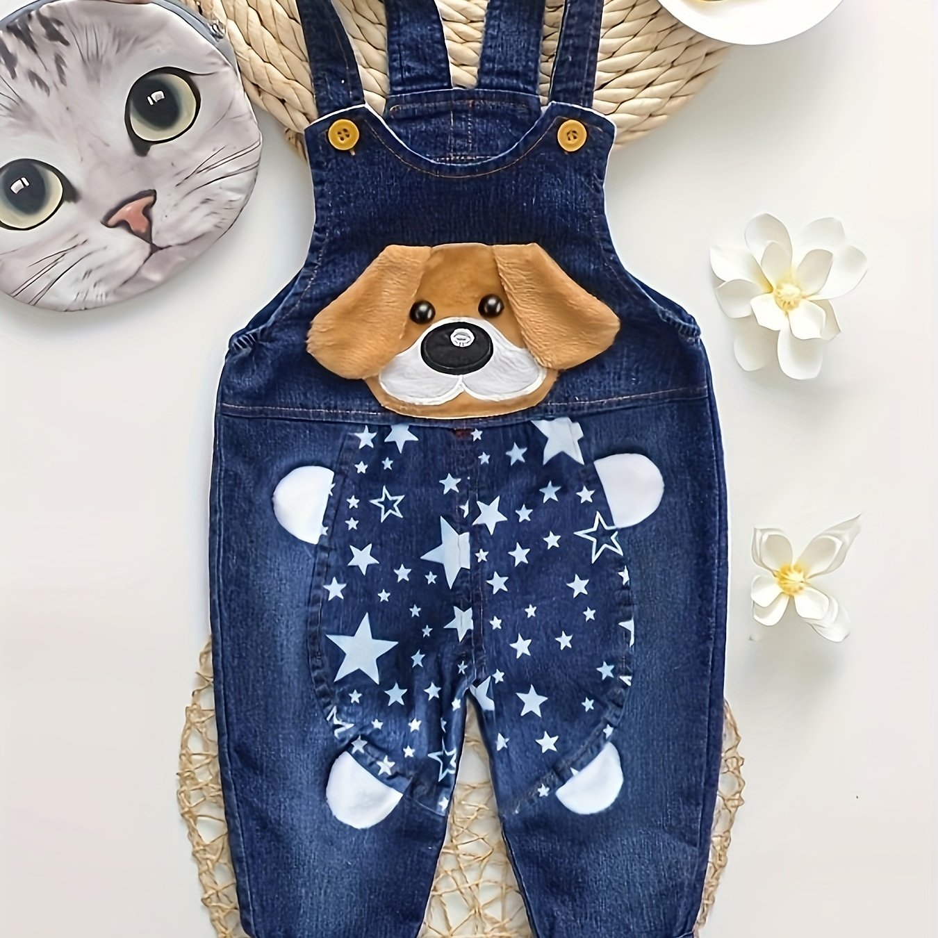 Baby Summer Jean Overalls Toddler Denim 3D Animal Graphic Bib Pants