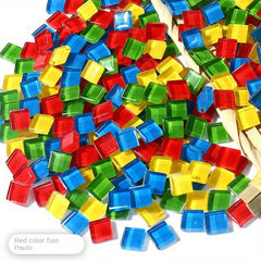 300pcs 1cmx1cm Mosaic Tiles Glass Tile for Crafts and Decoration