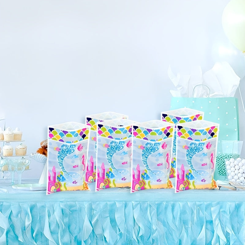 10pcs Mermaid Party Favor Bags for Holiday Decorations & Supplies