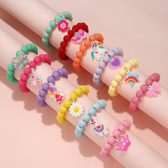 12pcs Girls Unicorn Alpaca Butterfly Crown Bracelet Set