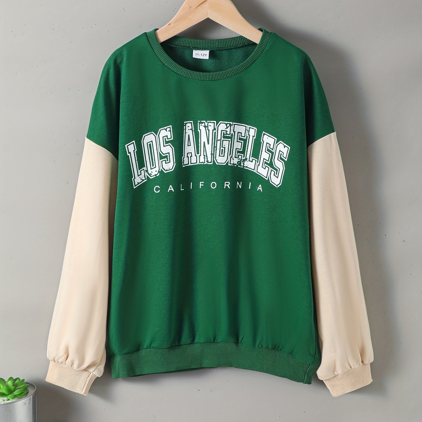 Vintage LA Letter Boys Sweatshirt Crew Neck Top
