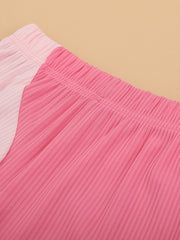 Girl's Ribbed T-shirt & Shorts Set for Summer