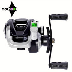 LED Screen Electronic Fishing Reel 7.2:1 Gear Ratio Aluminum Baitcasting