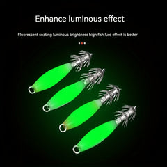1pc Stainless Steel Luminous Squid Hook Night Light Octopus Hook Sea Fishing Acc