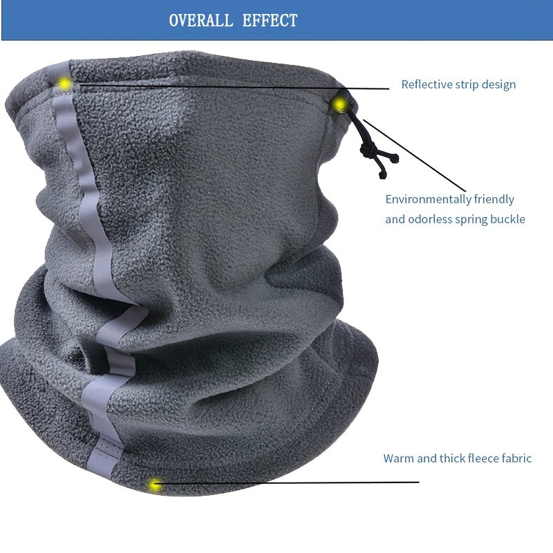 Winter Fleece Overalls Night Riding Mask Reflective Strip Neck Protector