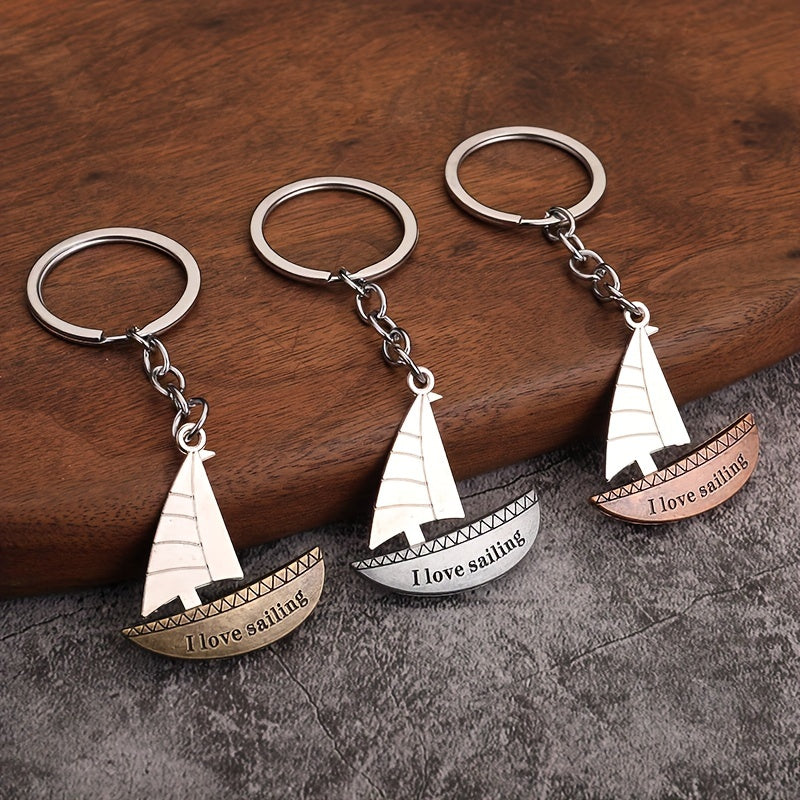 Ocean Sailboat Keychain Pendant Decoration For Car Backpack Wallet