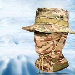 Camouflage Sunscreen Hat & Neck Cover for Outdoor Activities
