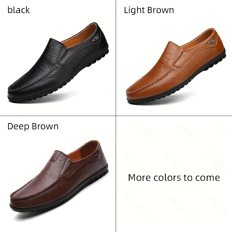 Men's Leather Loafer Shoes Comfy Slip On Shoes