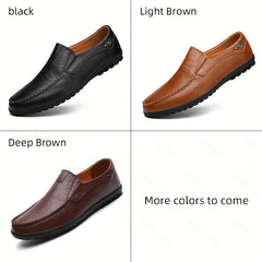 Men's Leather Loafer Shoes Comfy Slip On Shoes