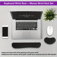 Cleanable PU Leather Keyboard Wrist Rest Pad Memory Foam Support