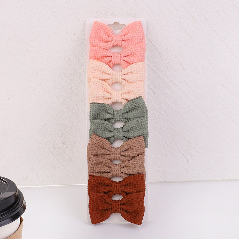 10pcs Bow Hair Clip Ponytail Clip for Baby Girls