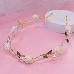 Faux Pearl Flower Headband Head Hoop Wedding Bridal Hair Accessories