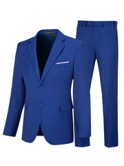 Men's 3-Piece Two-Button Jacket & Vest & Pants Suit Set