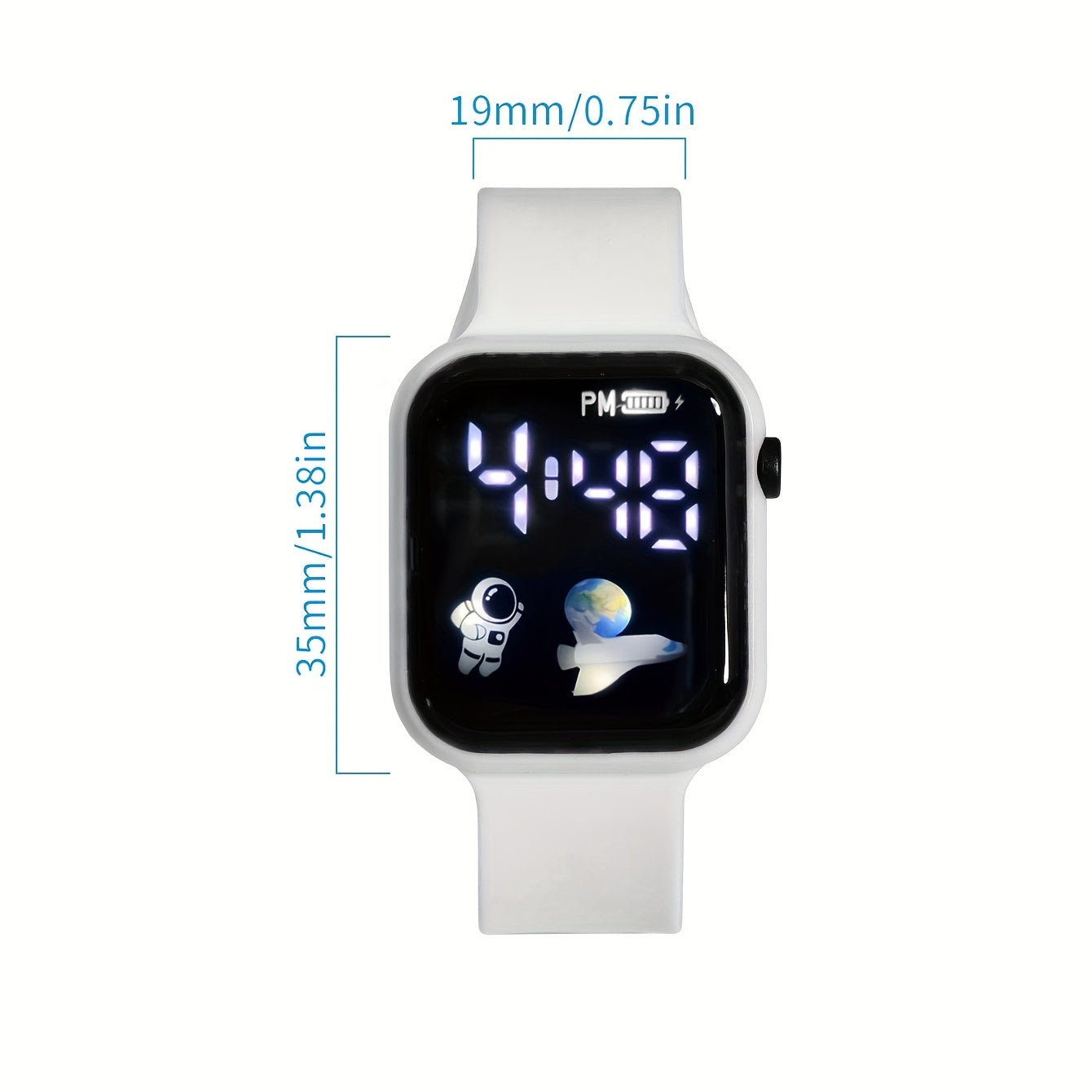 2pcs Astronaut Pattern LED Screen Electronic Watch for Boys Girls Teens