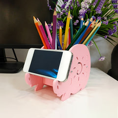 Elephant Pen Holder Cell Phone Holder Storage Bucket